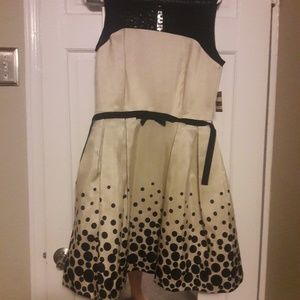 Taylor black and cream dress